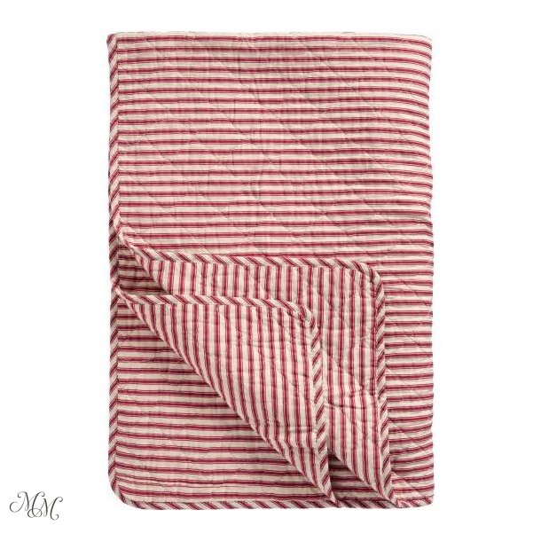 Quilt - Sand med r�de striber