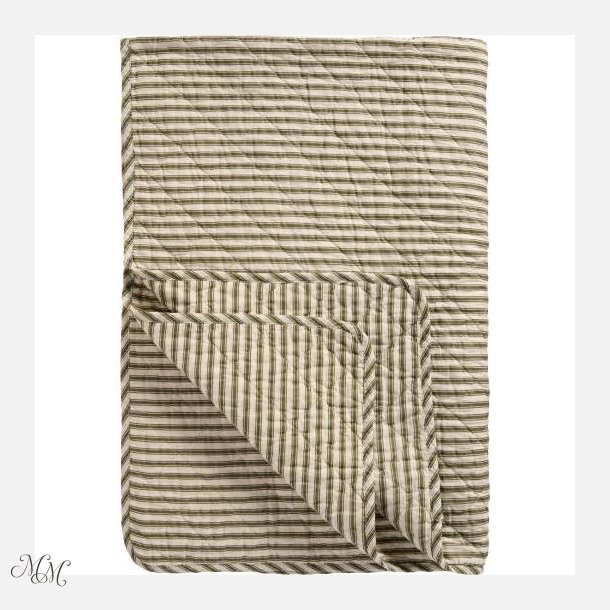 Quilt - Sand med oliven striber