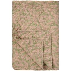 Quilt med gr�nt og rosa paisleym�nster