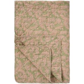 Quilt med gr�nt og rosa paisleym�nster