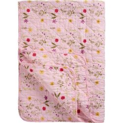 Quilt - Rosa med havens blomster