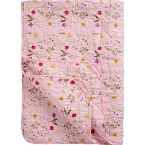 Quilt - Rosa med havens blomster