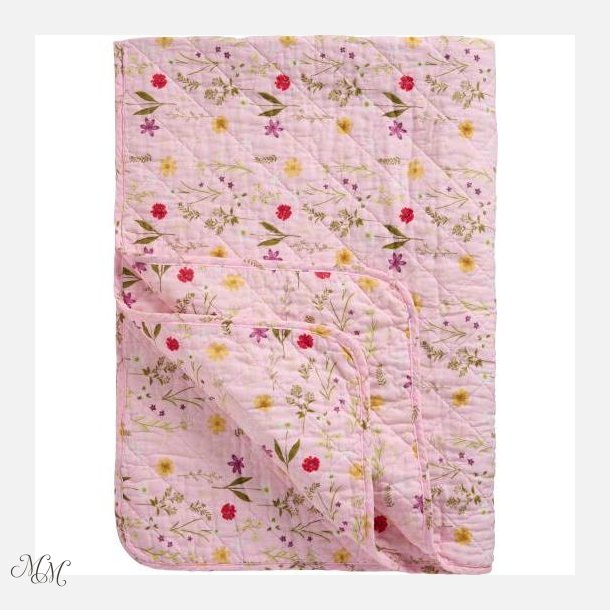 Quilt - Rosa med havens blomster
