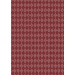 Papirrulle - Harlekin med hjerter - R�d/desert rose - 5 m