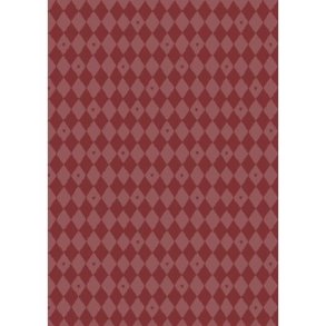 Papirrulle - Harlekin med hjerter - R�d/desert rose - 5 m