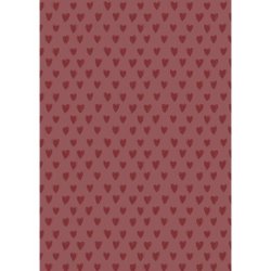 Papirrulle med r�de hjerter - Desert rose - 5 m