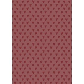 Papirrulle med r�de hjerter - Desert rose - 5 m