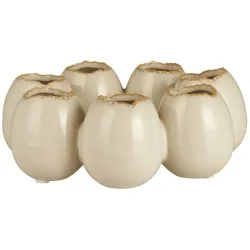 Vase til 7 blomster - �ggering - Hvid/creme