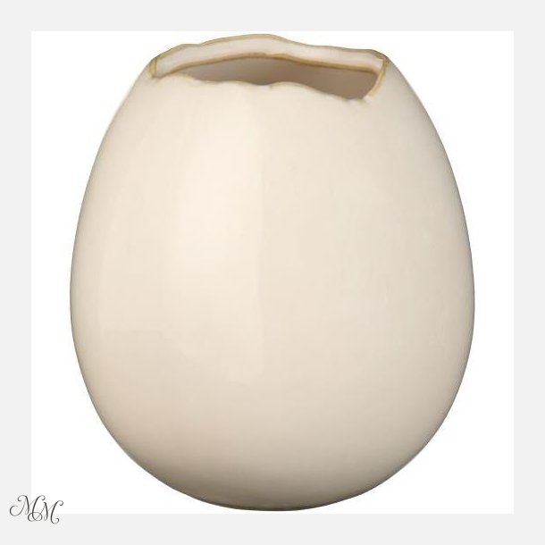 Vase til 1 blomst - �g - Hvid/creme - Stor
