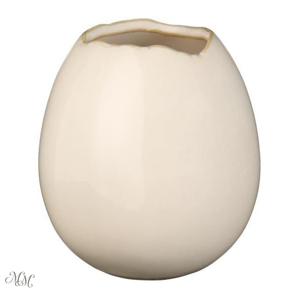Vase til 1 blomst - �g - Hvid/creme - Stor
