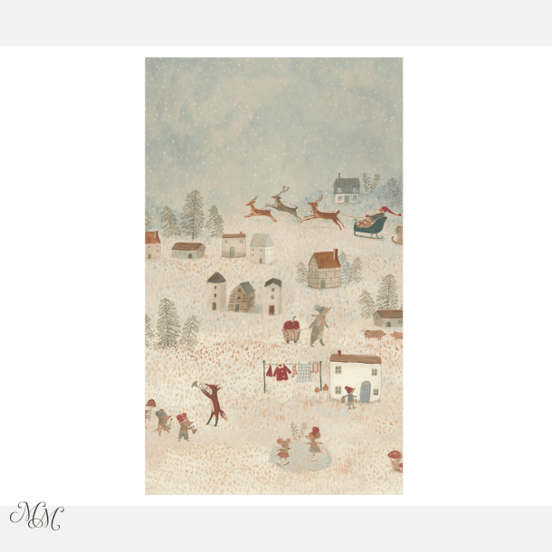 Maileg - Gavepapir - Santa is coming - 10 m