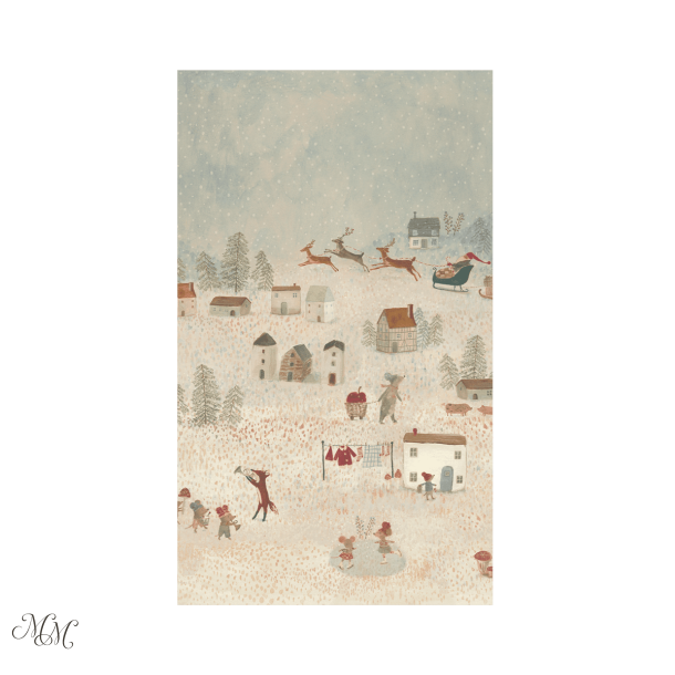 Maileg - Gavepapir - Santa is coming - 10 m