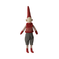 Maileg Pixy - Str. 1 - Dreng - R�d knitted vest