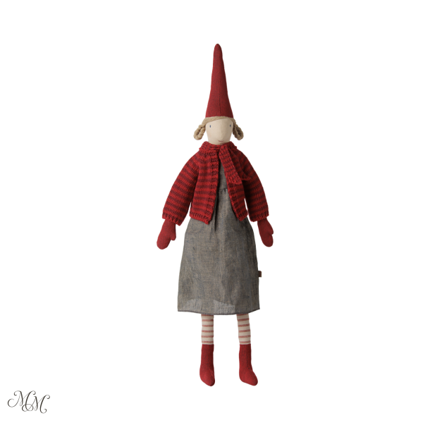 Maileg Pixy - Str. 4 - Pige - Stribet strikket cardigan