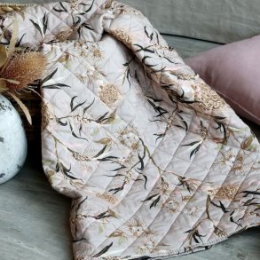 Aix Quilt med blomsterm�nster - Taupe