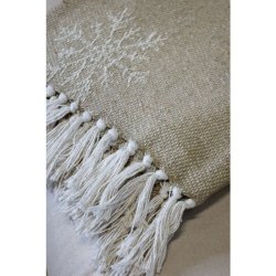 Aix Plaid af overskudsgarn med iskrystaller - Latte