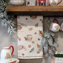 Aix Viskestykke med julebageprint