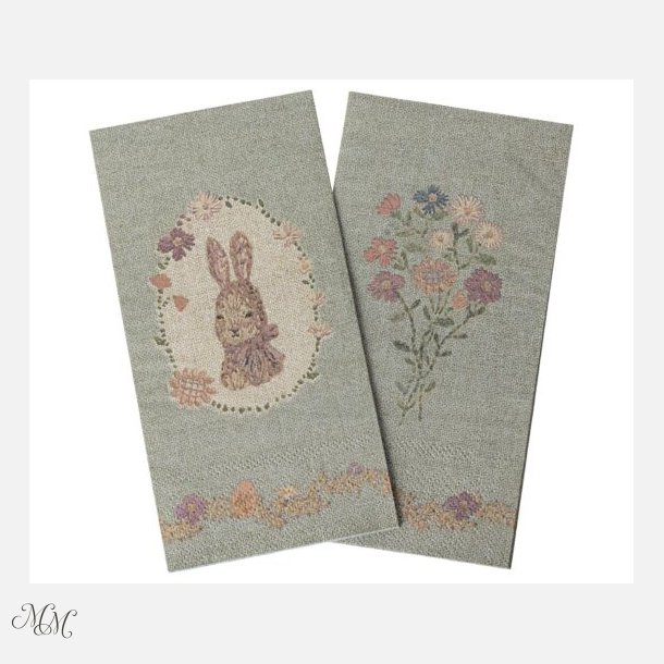 Maileg - Serviet - Lapin de P�ques - Gr�n/Rosa