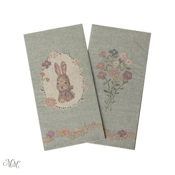 Maileg - Serviet - Lapin de P�ques - Gr�n/Rosa