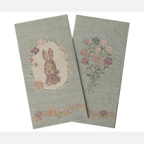 Maileg - Serviet - Lapin de P&acirc;ques - Gr�n/Rosa - Motiv 2