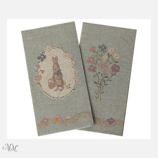 Maileg - Serviet - Lapin de P�ques - Gr�n/Rosa