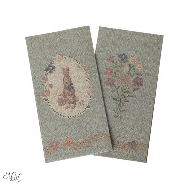 Maileg - Serviet - Lapin de P�ques - Gr�n/Rosa