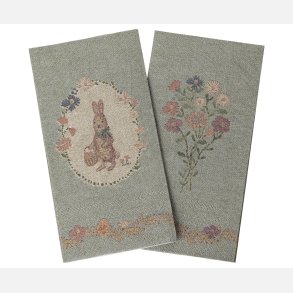 Maileg - Serviet - Lapin de P&acirc;ques - Gr�n/Rosa - Motiv 1