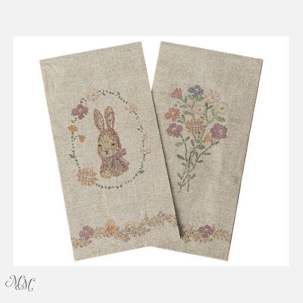 Maileg - Serviet - Lapin de P�ques - Sand/Rosa