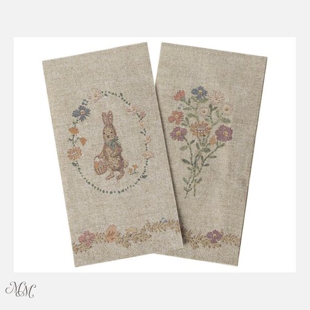 Maileg - Serviet - Lapin de P�ques - Sand/Rosa
