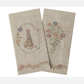 Maileg - Serviet - Lapin de P&acirc;ques - Sand/Rosa - Motiv 1