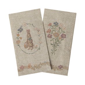 Maileg - Serviet - Lapin de P&acirc;ques - Sand/Rosa - Motiv 1