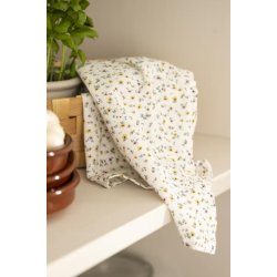 Viskestykke Mille - Hvid m/multifarvede blomster