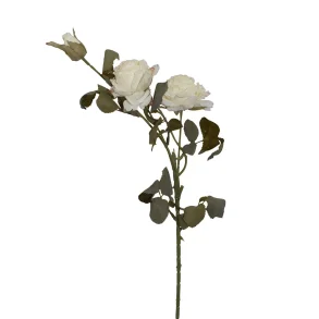 Kunstig blomst - 3 grene - 3 blomster - Hvid