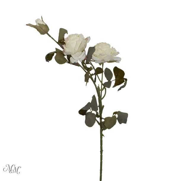 Kunstig blomst - 3 grene - 3 blomster - Hvid