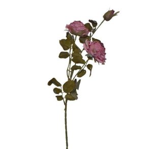 Kunstig blomst - 3 grene - 3 blomster - Gl. rosa