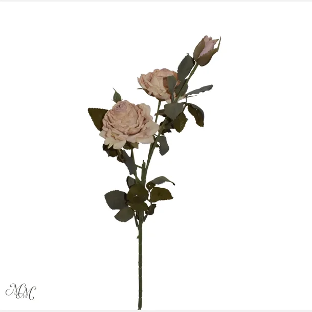 Kunstig blomst - 3 grene - 3 blomster - Rosa
