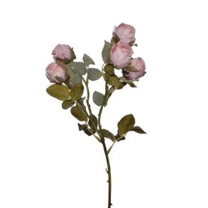 Kunstig blomst - 3 grene - 5 blomster - Gl. rosa