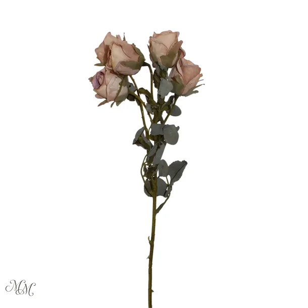 Kunstig blomst - 3 grene - 5 blomster - Rosa