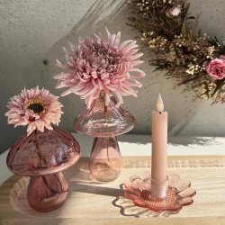 Glasvase - Mushroom - Lyser�d - Stor