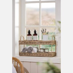Bakke i 2 etager med hanke - Gr�t rattan