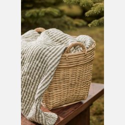 Quilt - Sand med oliven striber