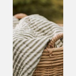 Quilt - Sand med oliven striber
