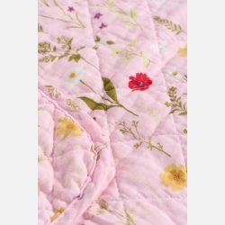 Quilt - Rosa med havens blomster