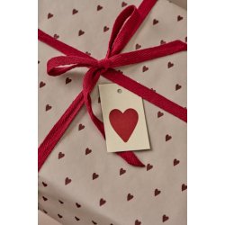 Gavepapir med r�de hjerter - 5 m