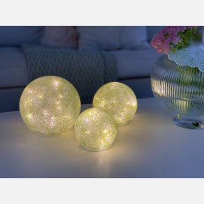 Kugle i gr�n med LED - 6 timer