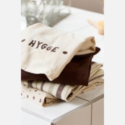 Viskestykke Hygge natur med brunt print