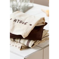 Viskestykke Hygge natur med brunt print