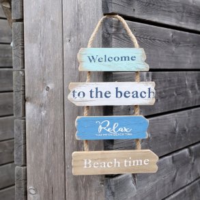 Skilt Welcome - Ocean & antique hvid
