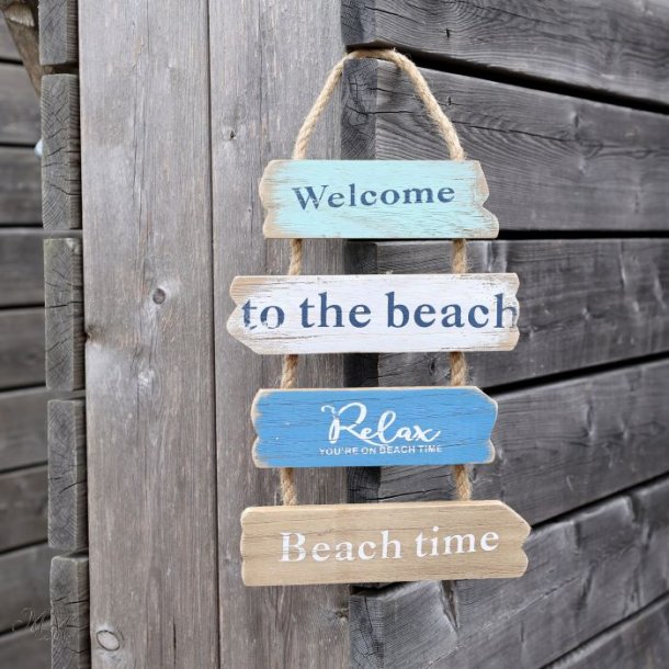 Skilt Welcome - Ocean &amp; antique hvid