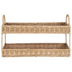 Bakke i 2 etager med hanke - Gr�t rattan